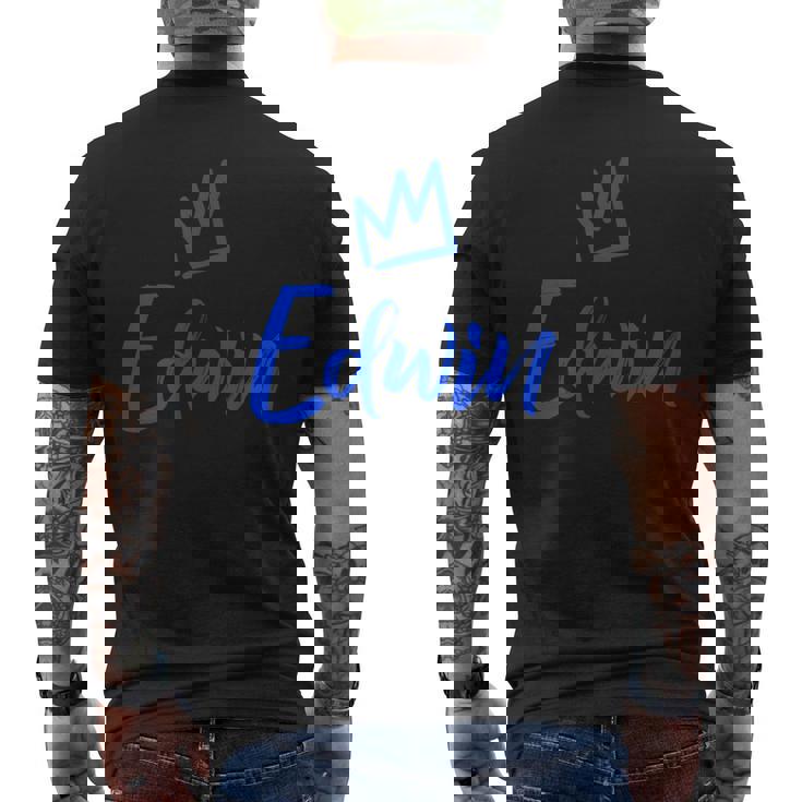 エドウィン ザ・キングブルークラウン&ネーム 男性用 エドウィンと呼ばれる メンズTシャツ バックプリント