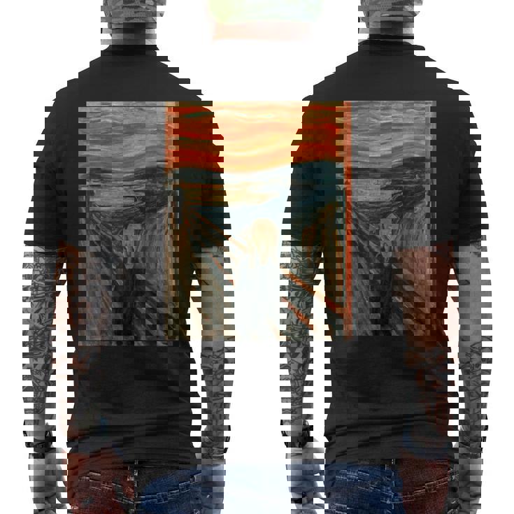 エドヴァルド表現主義の叫びムンクアート メンズTシャツ バックプリント