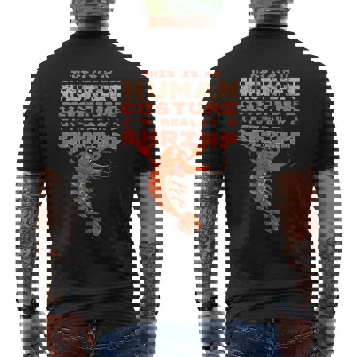 エビ 面白い人間のコスチューム レトロ エビやザリガニ メンズTシャツ バックプリント