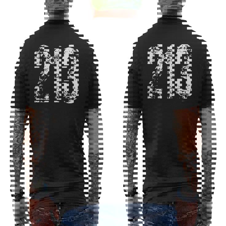 エリアコード 213 ロサンゼルス カリフォルニア La エリアコード Ca 213 メンズTシャツ バックプリント