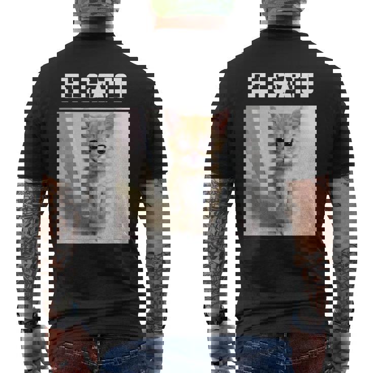 エルガト ミーム 猫 メンズTシャツ バックプリント