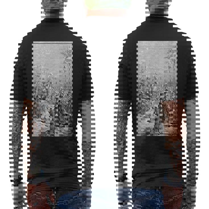 エルサレムへのイエスの参入 グスターヴ・ドーレ聖書芸術 メンズTシャツ バックプリント