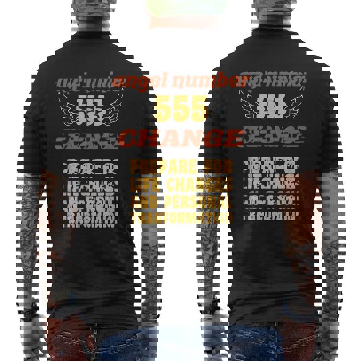 エンジェルナンバー555変更数秘術パーソナルナンバー555 メンズTシャツ バックプリント