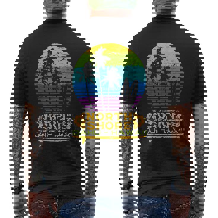 オアフ島ノースショア ハワイお土産サーフィンスタイル メンズTシャツ バックプリント