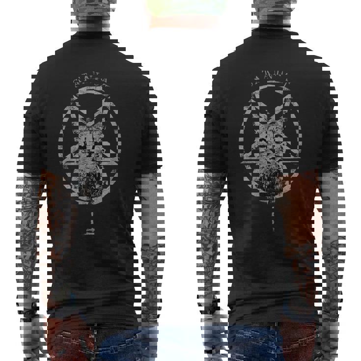 オカルト ゴシック グランジ サタン 猫 悪魔 ブラック バフォメット パンク 666 メンズTシャツ バックプリント