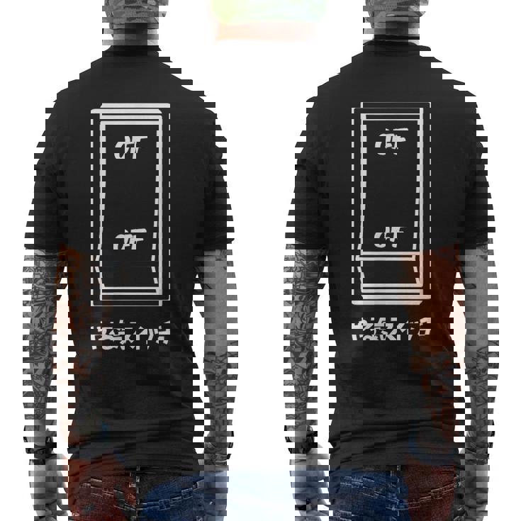 オフオフ やる気スイッチ ジョーク かわいい おやじギャグ ギャグ おもしろ メンズTシャツ バックプリント