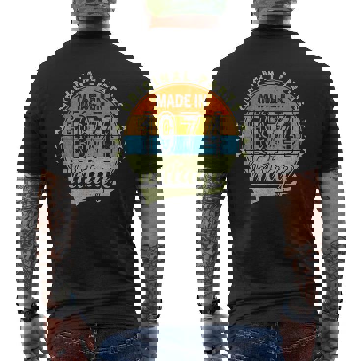 オリジナルパーツ 1974年生まれ ヴィンテージ 50歳 誕生日 レトロ メンズTシャツ バックプリント