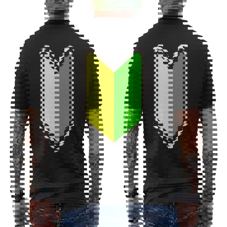 オリジナル個性派パロディ日本の道路交通法標識初心者マークプリント メンズTシャツ バックプリント