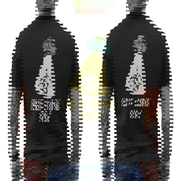 オーガニックフード 面白い Ufo エイリアン 誘拐牛 メンズTシャツ バックプリント