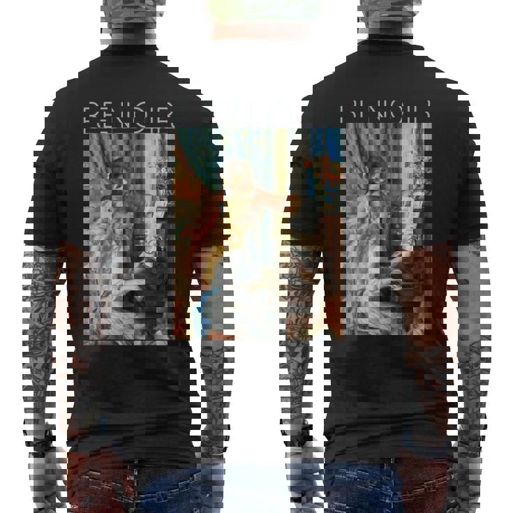 オーギュスト・ルノワール-ピアノに向かう二人の少女-ミュージシャン メンズTシャツ バックプリント