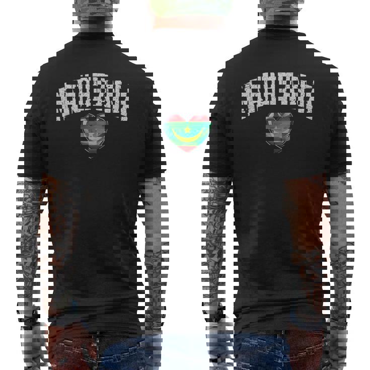 オーク フラッグ ハート オブ モーリタニア エンブレム National Pride & Unity メンズTシャツ バックプリント