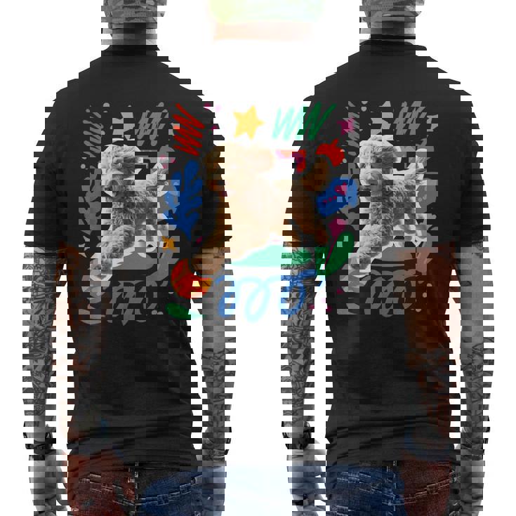 オーストラリアンラブラドゥードル 遊び心のあるデザイン犬 メンズTシャツ バックプリント