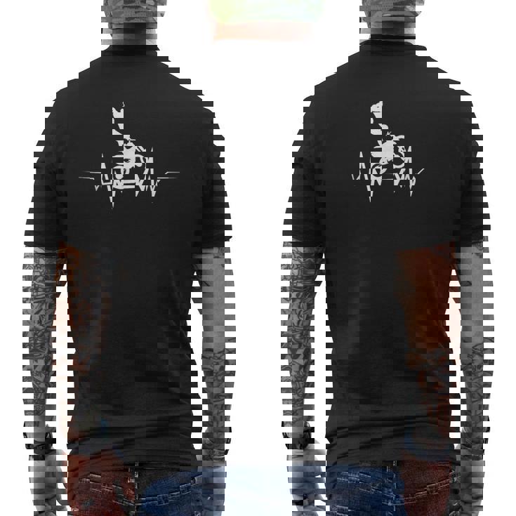 オートバイライダーのためのモトクロスハートビート面白いデザイン メンズTシャツ バックプリント