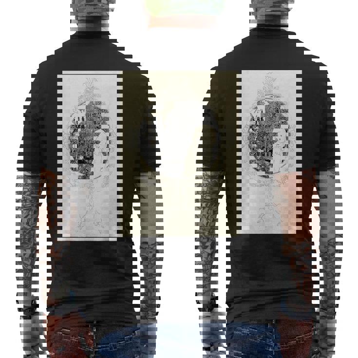 オーブリー・ビアズリー作「ミニッツのピエロ」1897 メンズTシャツ バックプリント