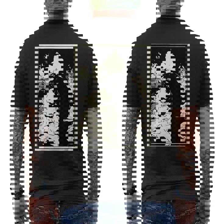 オーブリー・ビアズリー作「ルシアンズ・ストレンジ・クリーチャーズ」1893 メンズTシャツ バックプリント