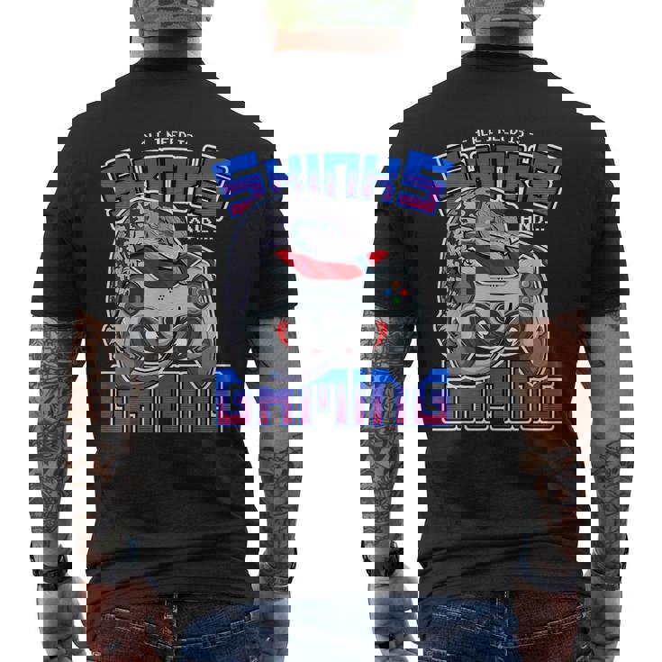 オール・アイ・ニード・イズ・アオジタトカゲとゲーム・ビデオゲーム・爬虫類 メンズTシャツ バックプリント