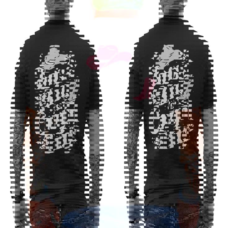 カウガールブーツ、キラキラ、カントリーミュージックギフト メンズTシャツ バックプリント