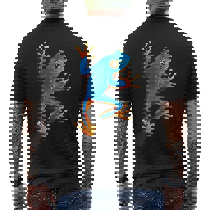 カエルの恋人-青いカエル メンズTシャツ バックプリント