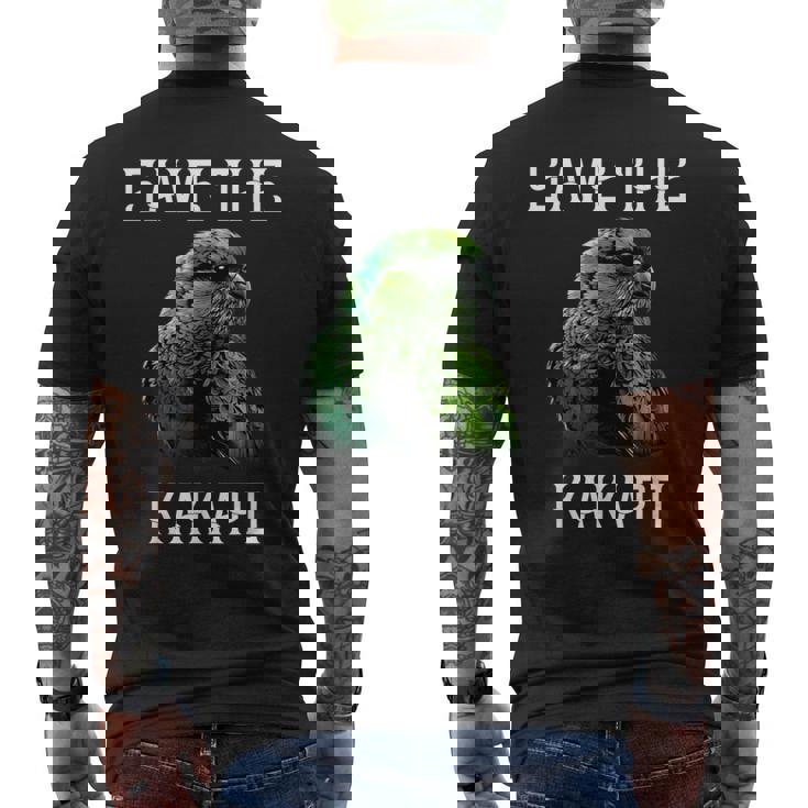 カカポ オウム ニュージーランド カカポ 鳥ave The Kakapo メンズTシャツ バックプリント