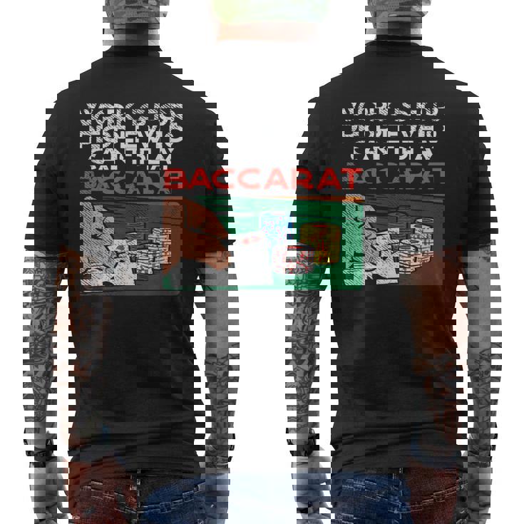 カジノバカラ ギャンブルデザイン ラスベガス、ギャンブラーベッティング メンズTシャツ バックプリント