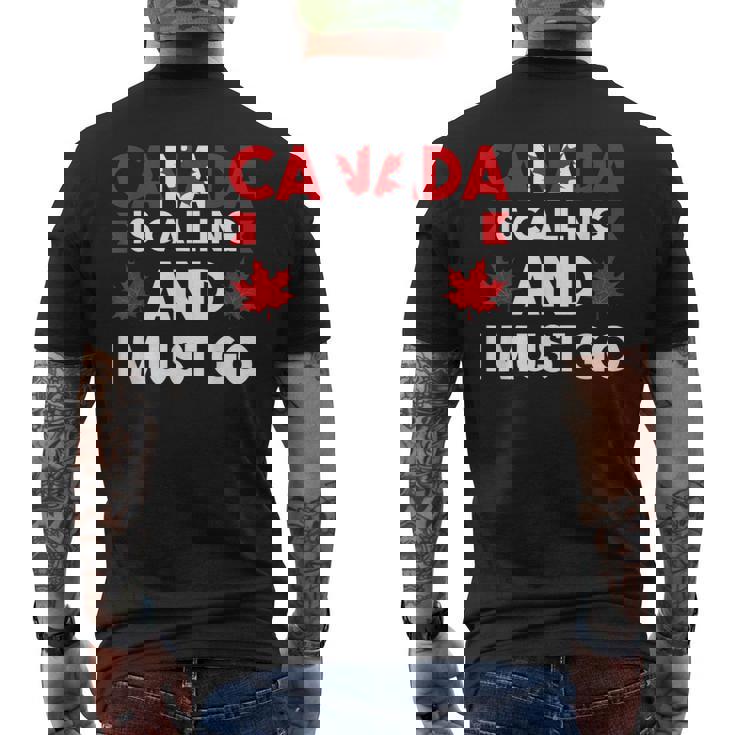 カナダはコリングだしカナダに行かないといけない メンズTシャツ バックプリント