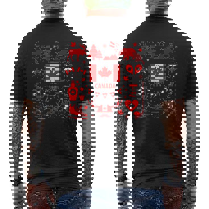 カナダ国旗tシャツ、カナダtシャツ、カナダ国旗、カナダ地図 メンズTシャツ バックプリント