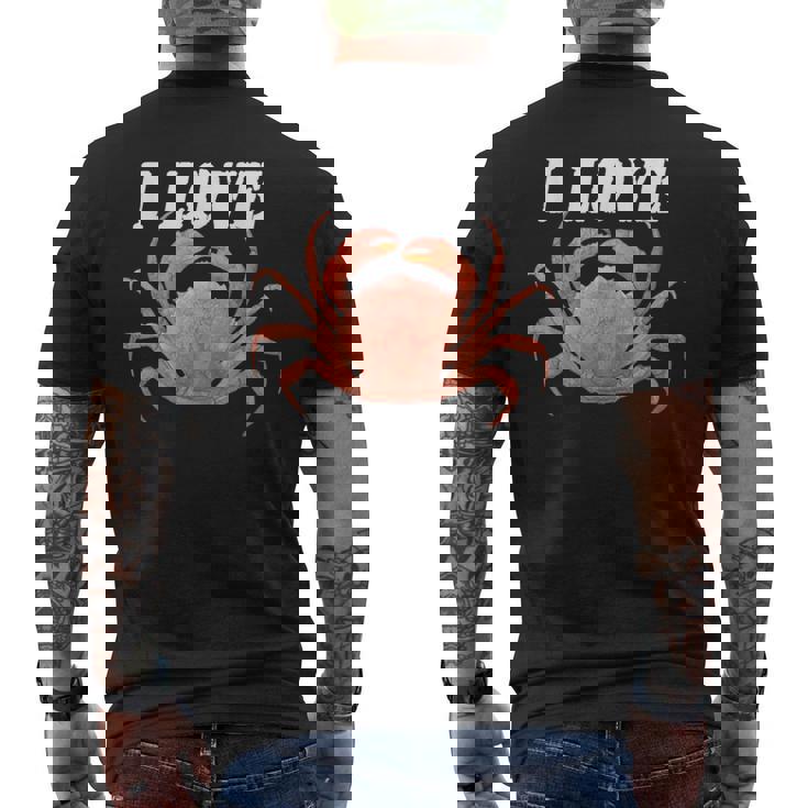 カニが大好き 美味しいカニ メンズTシャツ バックプリント