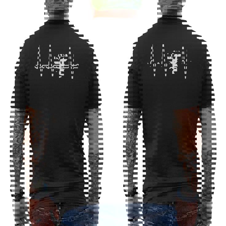 カニカン ハートビート ギフト メンズ レディース ザリガニ 動物愛好家 メンズTシャツ バックプリント