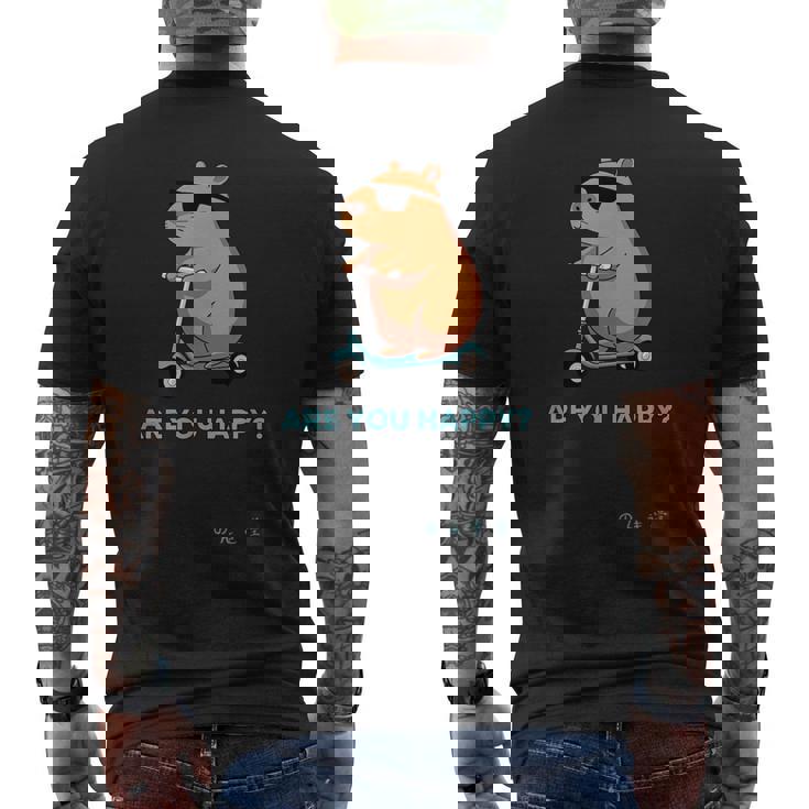 カピバラ・サングラス メンズTシャツ バックプリント