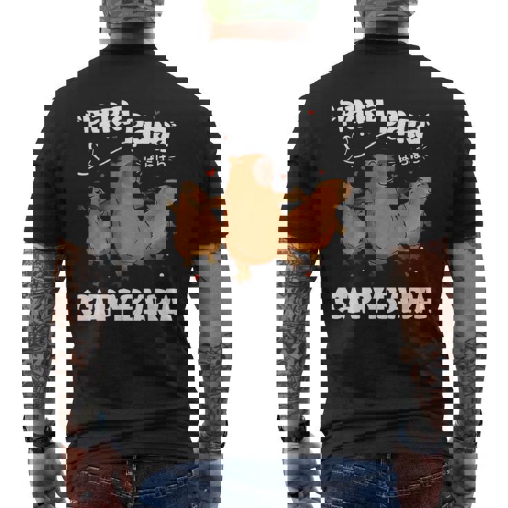 カピバラ好きファニーパラパラカピバラ メンズTシャツ バックプリント