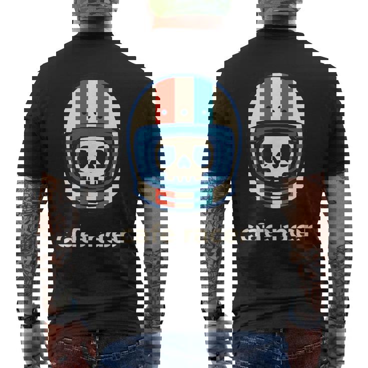 カフェレーサー トレンディ シンプル ヘルメット デザイン バイク メンズTシャツ バックプリント