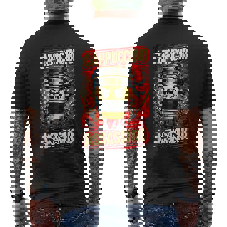 カプチーノ アサシーノ イタリアン ブレイン ミーム 日本語 忍者 メンズTシャツ バックプリント