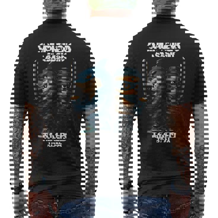 カプチーノ アサシーノ トラレロ トラララ イタリアン ブレイン ミーム メンズTシャツ バックプリント