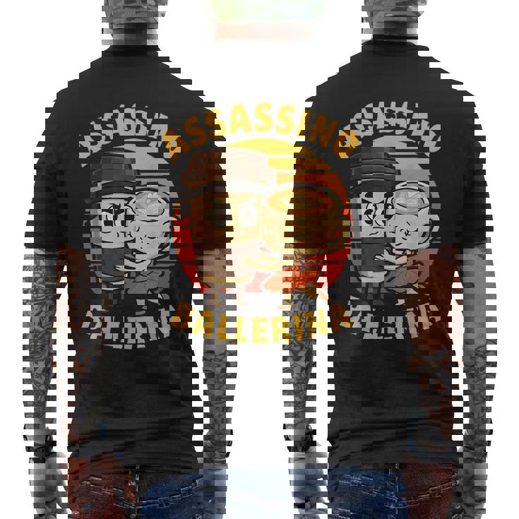 カプチーノ アサシーノ バレリーナ 面白い イタリアン ブレイン ミーム メンズTシャツ バックプリント