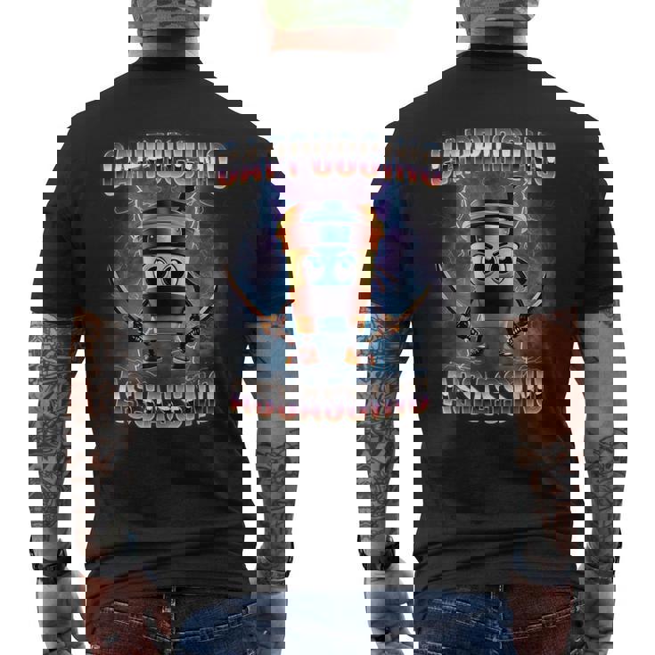 カプチーノ アサシーノ ブレイン ロート イタリアン ミーム メンズTシャツ バックプリント