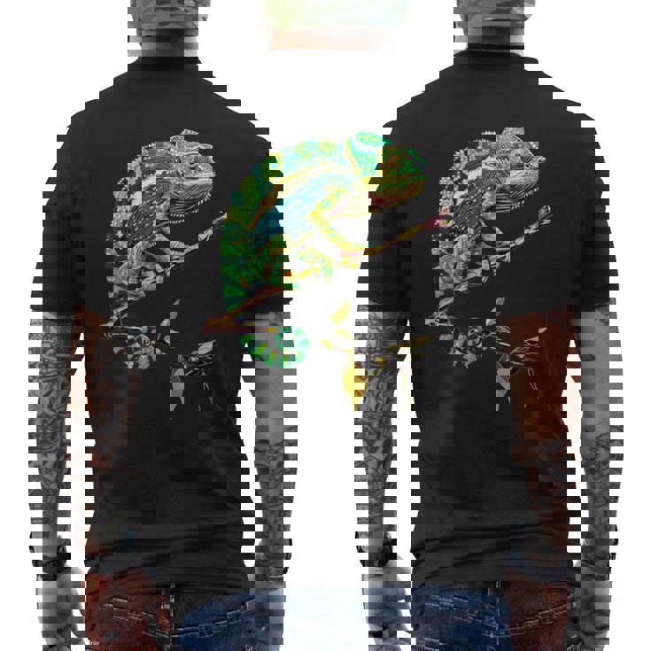カメレオン トカゲ 爬虫類 カメレオン イグアナ トカゲ カメレオン メンズTシャツ バックプリント