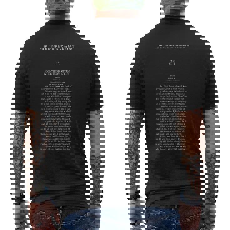 カラマーゾフ兄弟フョードル・ドストエフスキーの最初のページ 長袖tシャツ メンズTシャツ バックプリント