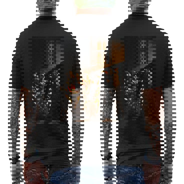 カラヴァッジョの聖マタイの召し メンズTシャツ バックプリント