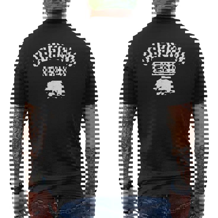 カリフォルニアリパブリックベアサーフビーチビンテージ国立公園 メンズTシャツ バックプリント