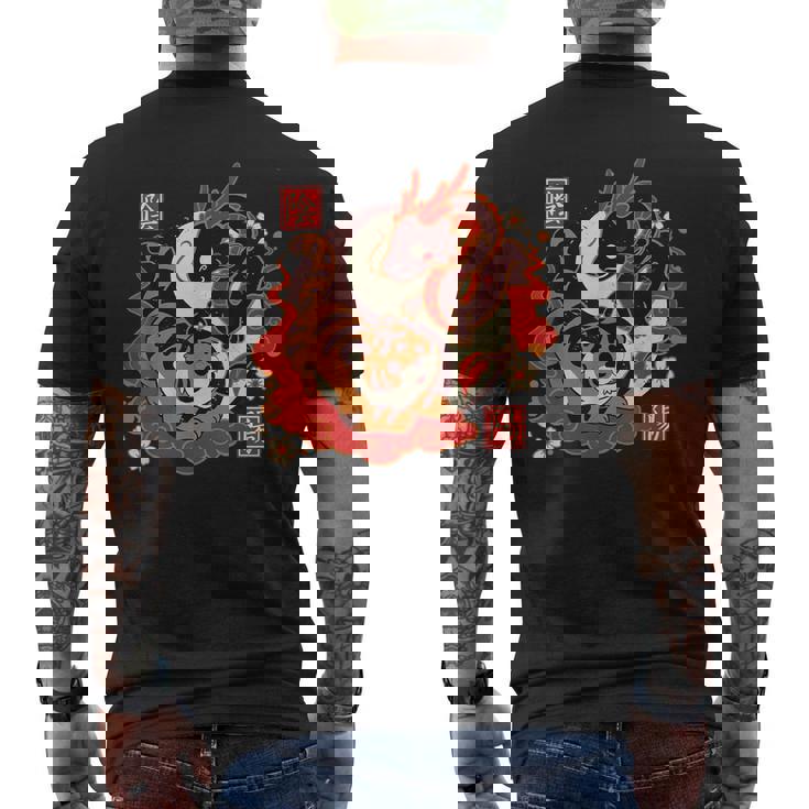 カワイイタイガーアンドドラゴンジャパン メンズTシャツ バックプリント