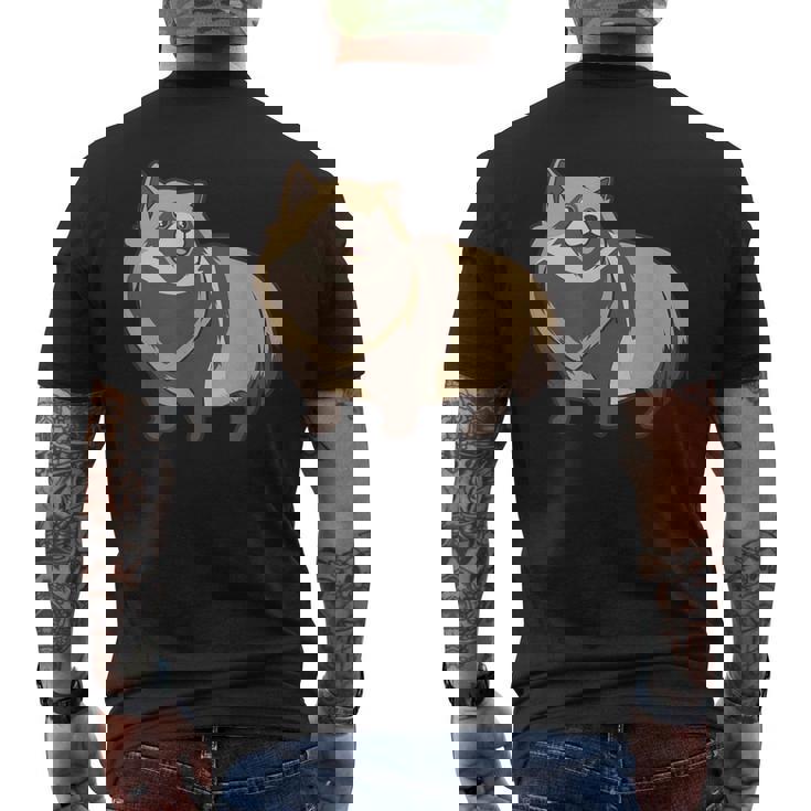 カワイイタヌキ メンズTシャツ バックプリント