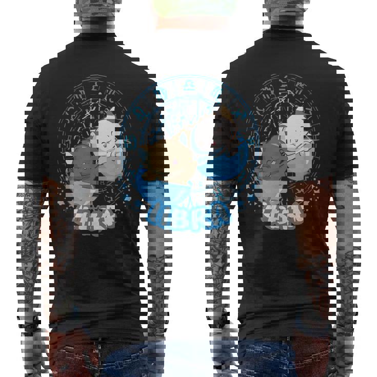 カワイイ猫占星術 星座天秤座 メンズTシャツ バックプリント