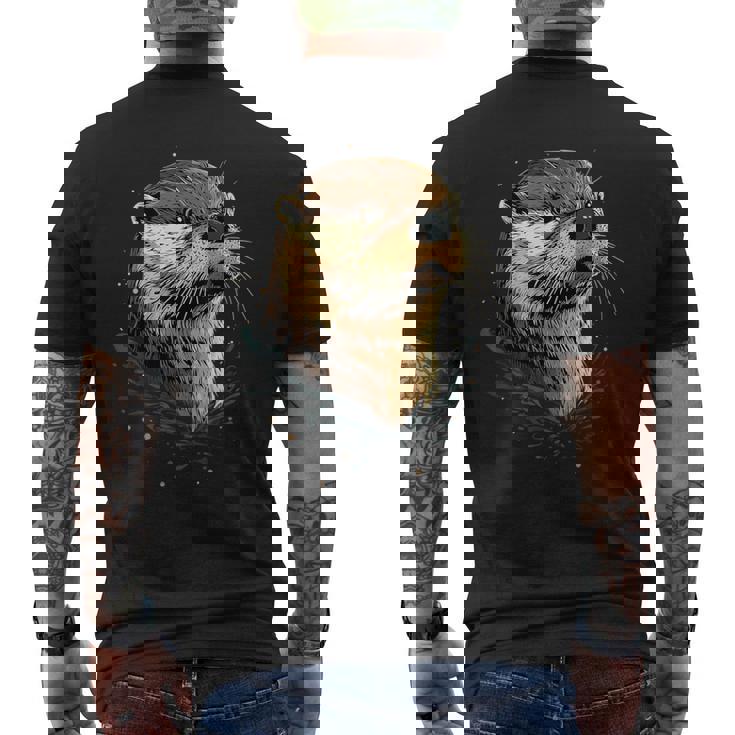 カワウソ モチーフ アイ・ラブ・ラッコ ラッコ・マーチン スウィート・ラッコ メンズTシャツ バックプリント