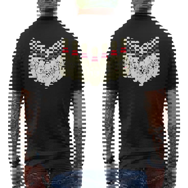 カートゥーン ボウリング 面白い 怖い ボウリング メンズTシャツ バックプリント