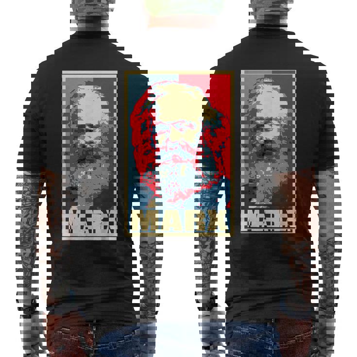 カール・マルクス プロパガンダ ポスター ポップアート メンズTシャツ バックプリント