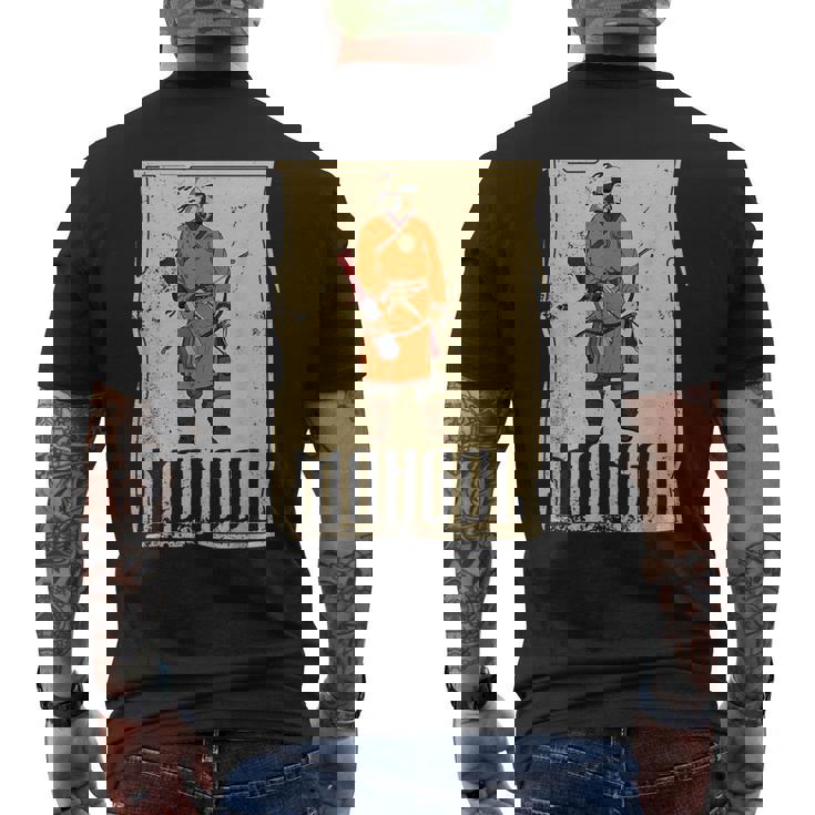 カーン・チンギス国家アジアモンゴル系征服戦士 メンズTシャツ バックプリント