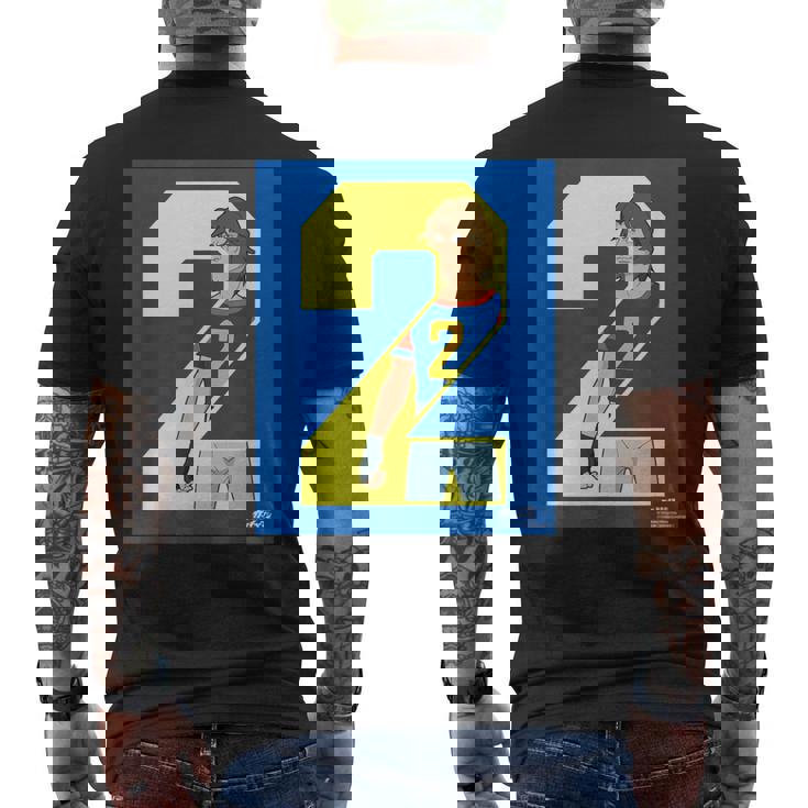 ガッチャマン ユニフォームデザインa-2 メンズTシャツ バックプリント