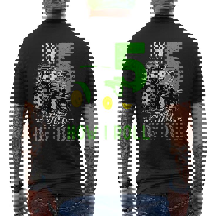 キッズ I Am 5 This Is How I Roll One Years Old Tractor 5歳の誕生日 メンズTシャツ バックプリント