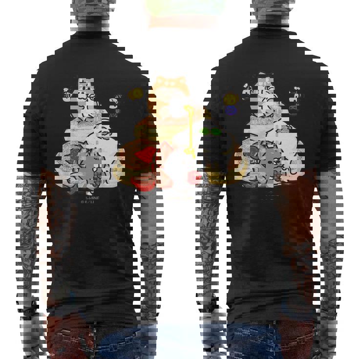 キッズ ボンレス犬とボンレス猫 パンケーキ メンズTシャツ バックプリント