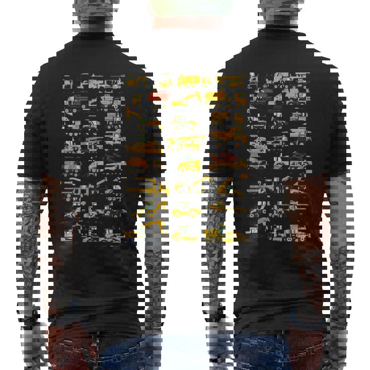 キッズ 建設車両 男の子 コンクリートミキサー クレーン メンズTシャツ バックプリント